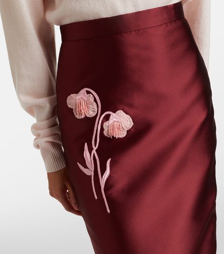 Jupe nuisette en satin à fleurs - Erdem - Modalova