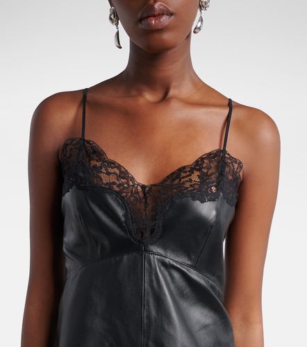 Robe en cuir et dentelle - Magda Butrym - Modalova