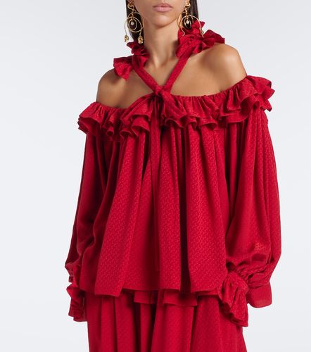 Chloé Top à volants en jacquard de soie - Chloe - Modalova