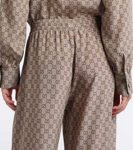 Gucci Pantalon palazzo en soie GG - Gucci - Modalova