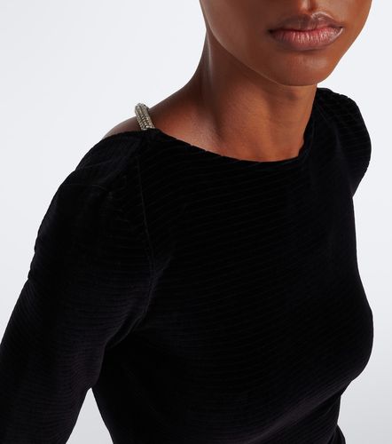 Robe midi en coton mélangé à ornements - Balmain - Modalova