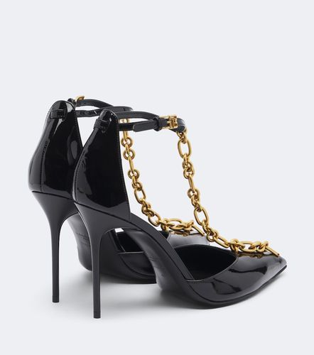 Escarpins en cuir verni à chaîne - Balmain - Modalova