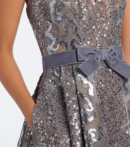 Robe bustier en tulle à sequins - Elie Saab - Modalova