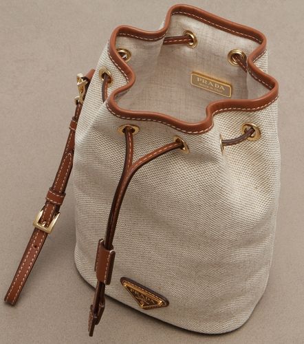 Pochette Small en toile et cuir - Prada - Modalova