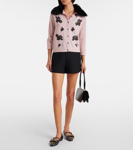 Cardigan en laine vierge et shearling - Valentino Garavani - Modalova