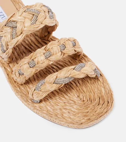 Mules Costiera en raphia à ornements - Aquazzura - Modalova
