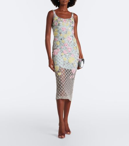 Là Fuori Robe midi Celeste Jardin à ornements - La Fuori - Modalova