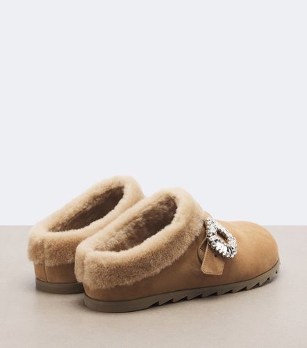 Mules Slidy Viv' en daim et shearling - Roger Vivier - Modalova