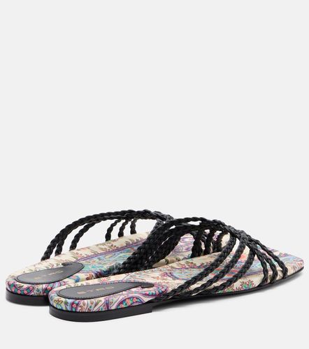 Mules imprimées en cuir et toile - Etro - Modalova