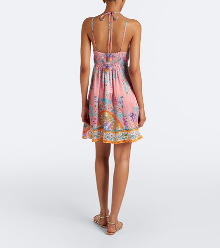 Robe en soie à fleurs et ornements - Camilla - Modalova