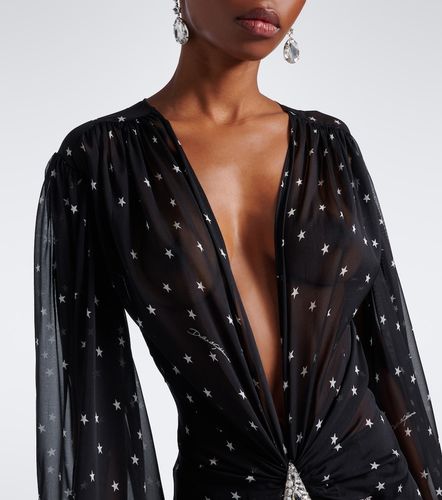 Robe longue en soie à imprimé - Dolce&Gabbana - Modalova