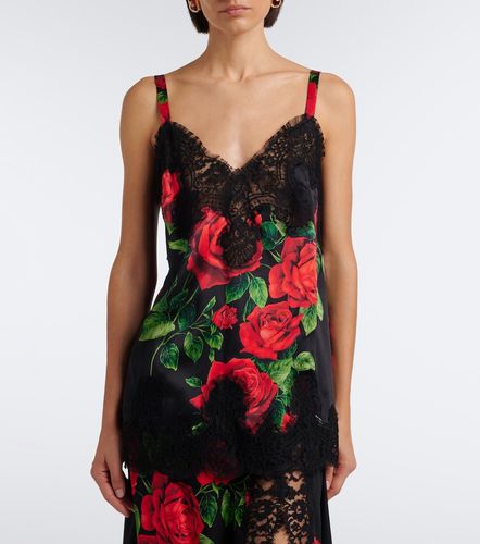Caraco en coton et soie à fleurs - Dolce&Gabbana - Modalova