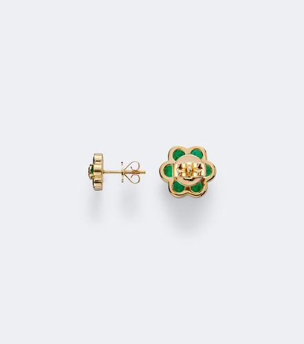 Boucles d'oreilles Flora en or 18 ct, émeraudes et diamant - Anita Ko - Modalova