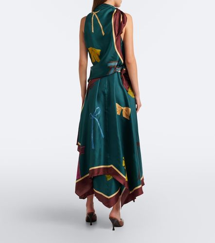 Alémais Robe midi Rosette en soie à imprimé - Alemais - Modalova