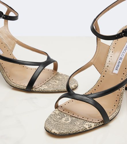 Sandales Tibula en cuir façon serpent - Manolo Blahnik - Modalova