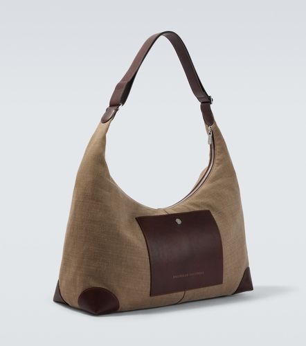 Sac en toile et cuir - Brunello Cucinelli - Modalova