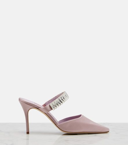 Mules Zumbon en satin à ornements - Manolo Blahnik - Modalova
