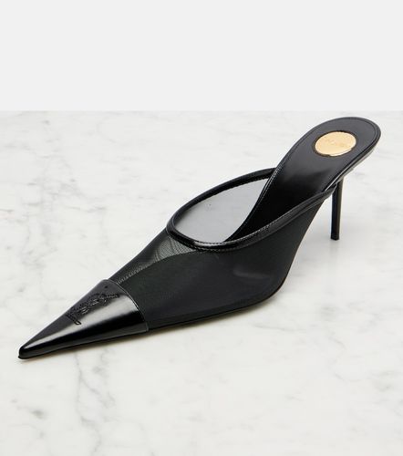 Mules Renée en cuir et mesh - Saint Laurent - Modalova