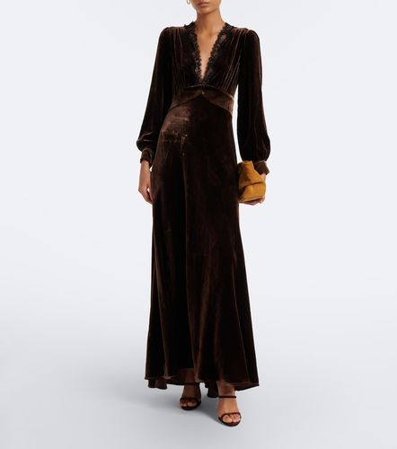 Robe longue Emory en velours à dentelle - Rixo - Modalova