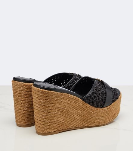 Mules compensées Leda en raphia et cuir - Jimmy Choo - Modalova