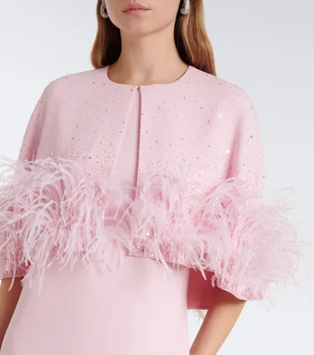 Robe longue à cape en soie mélangée - Oscar de la Renta - Modalova