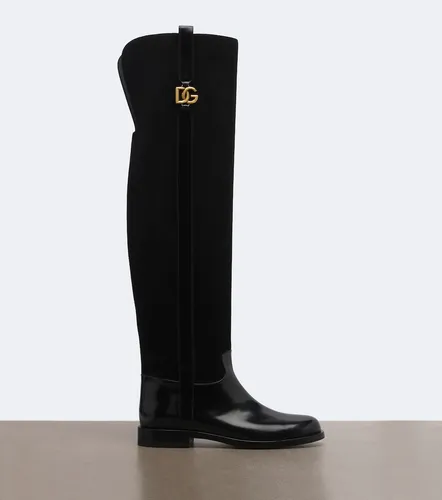 Cuissardes DG en daim et cuir - Dolce&Gabbana - Modalova