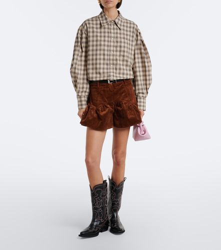 Short en velours de coton mélangé - Ganni - Modalova