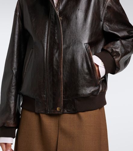 Veste blouson oversize en cuir - Prada - Modalova