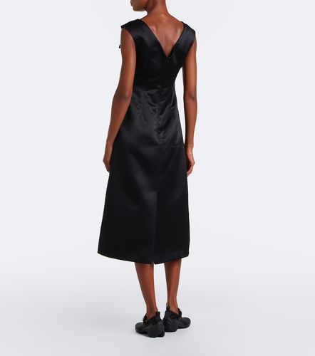 Robe midi en satin à appliqués floraux - Simone Rocha - Modalova