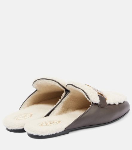 Mules Catena en peau lainée et cuir - Tod's - Modalova