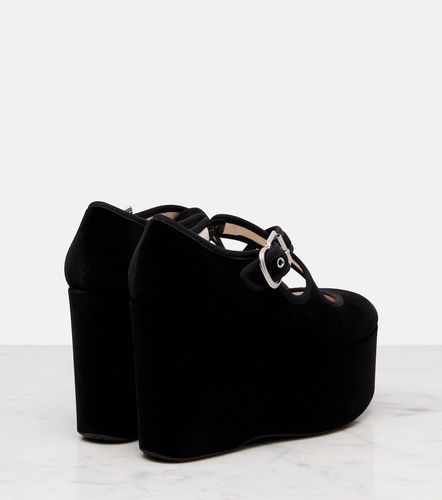 Alaïa Escarpins compensés Criss Cross en velours - Alaia - Modalova