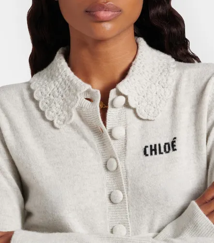Chloé Cardigan en laine à logo - Chloe - Modalova