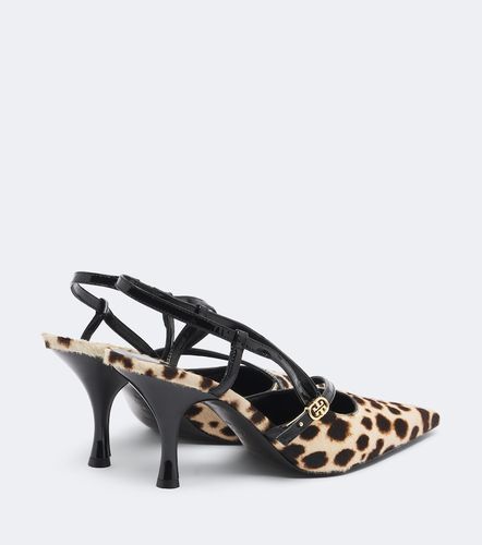 Escarpins slingback Double T en cuir façon poulain - Tory Burch - Modalova