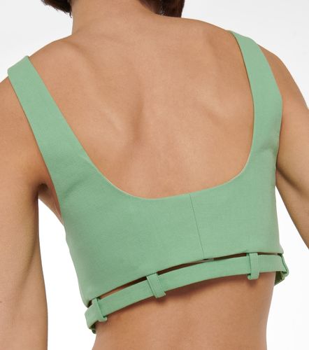 Top raccourci en toile de coton - Ganni - Modalova
