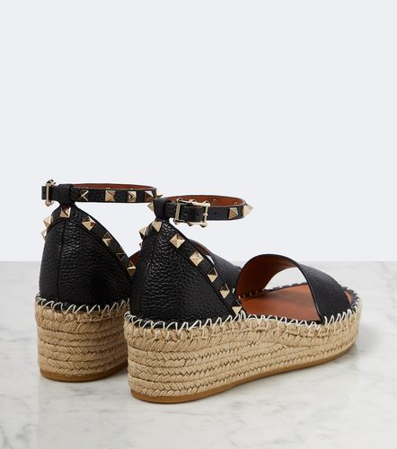 Espadrilles compensées Rockstud en cuir - Valentino Garavani - Modalova