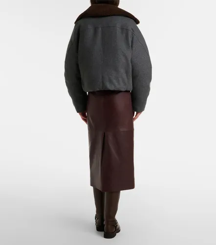 Jupe midi en cuir - Brunello Cucinelli - Modalova