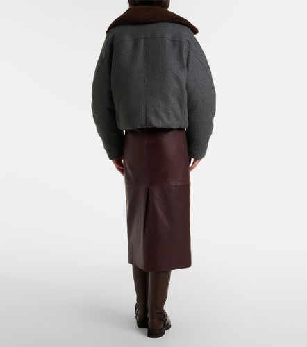 Jupe midi en cuir - Brunello Cucinelli - Modalova