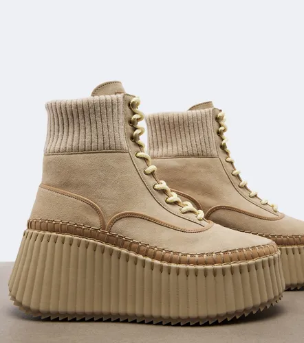 Chloé Bottines compensées Nama en daim - Chloe - Modalova