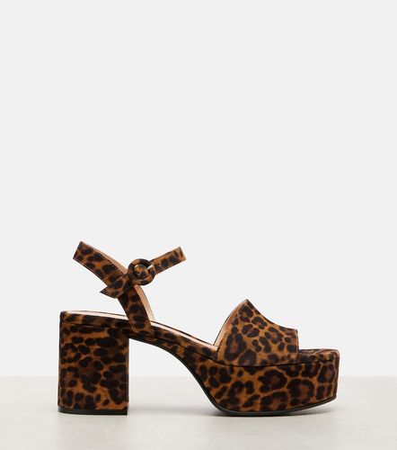 Sandales à plateau en cuir à motif léopard - Gianvito Rossi - Modalova