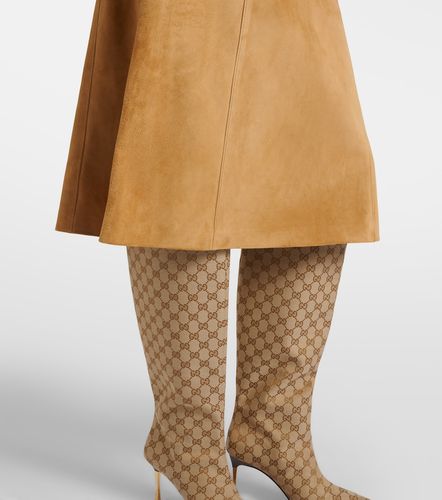 Jupe midi en daim à ornements - Gucci - Modalova