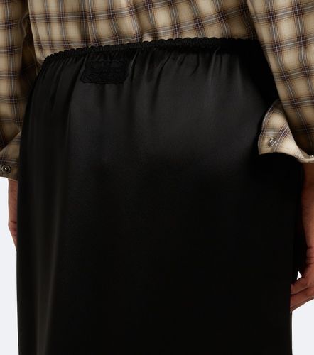 Jupe midi en satin à dentelle - Ganni - Modalova
