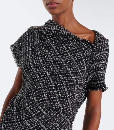 Robe midi en tweed de coton mélangé - Erdem - Modalova