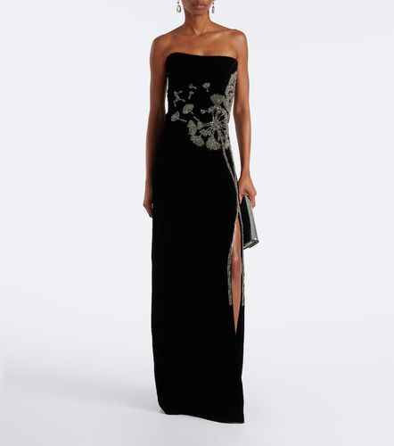 Robe longue bustier en velours - Costarellos - Modalova