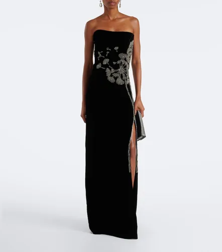 Robe longue bustier en velours - Costarellos - Modalova
