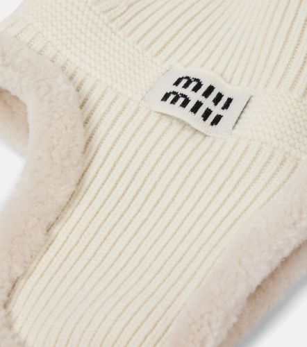 Chapeau en laine, cachemire et shearling - Miu Miu - Modalova