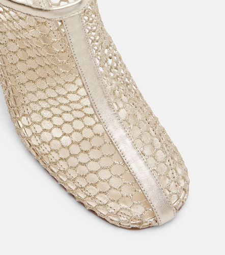 Mules Giulia en résille et cuir - Souliers Martinez - Modalova