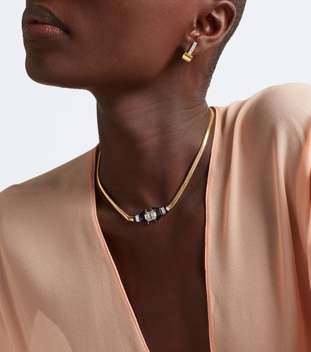Collier Feelings en or 18 ct, émail et diamants - Nikos Koulis - Modalova