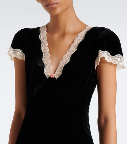 Robe midi Clarice en velours à dentelle - Rixo - Modalova