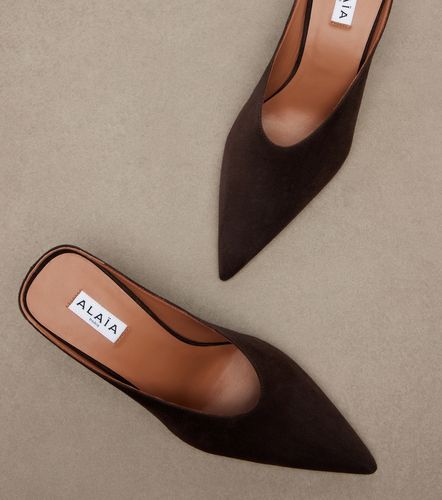 Alaïa Mules compensées Cube en daim - Alaia - Modalova