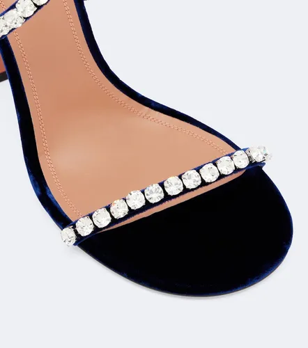 Mules Gigi en velours à ornements - Amina Muaddi - Modalova